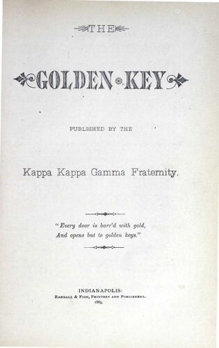 The Golden Key, Vol. 1, No. 3 Title Page (image)